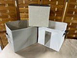 Set of 3 Assorted  Fabric Storage Cube/Bins