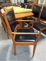 Mid Century Modern Style Dining Table with (2) Leaves and (8) Chairs