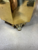 (A) Heavy Ornate Footed Brass Planter