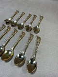 12 Piece Gold Tone Camel Spoons
