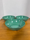 3 Turquoise Green Melamine Pasta Bowls