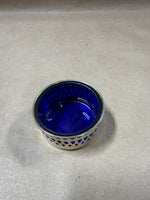 EPNS Art Deco Cobalt Blue Salt Cellar // 2 Available // *** PRICED INDIVIDUALLY***
