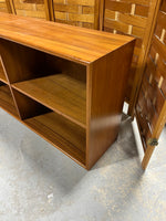 Teak Veneer Low Bookcase