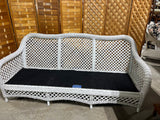 Lexington Casual White Wicker Sofa, With Cushions