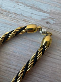 Black Cord & Gold Tone Twist Rope Necklace