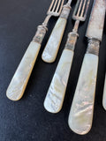 12-Piece Landers Frary & Clark Vintage Flatware Set with Mother of Pearl and Sterling Silver Handles
