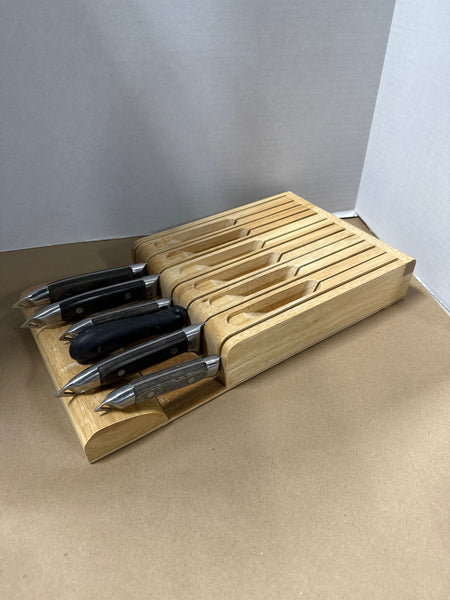 Assorted Knives With Knife Block Holder