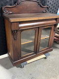 Antique Cabinet with Glass Front Doors, with Key