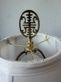 Asian Inspired Pink Peony Ceramic Accent Lamp (WORKS)