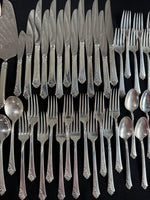 103-Piece Heirloom Damask Rose Sterling Silver Flatware Set