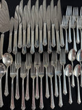 103-Piece Heirloom Damask Rose Sterling Silver Flatware Set
