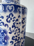 Blue & White Floral Chinoiserie Ceramic Vase