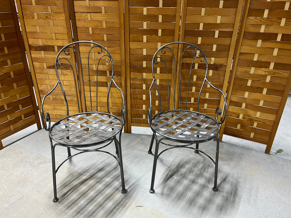 Pair of Metal Chairs, No Cushions