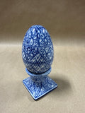Blue And White Egg On Pedestal Salt And Pepper Shaker