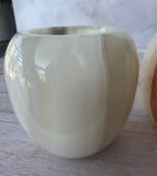 Pair of Natural Onyx Marble Vintage Tea Light Holders