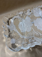 Rectangle Laura Glass Rose Divided Glass Tray With Box