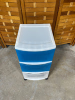 Plastic Three Drawer Storage on Casters