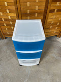 Plastic Three Drawer Storage on Casters