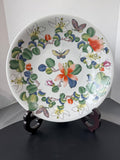 Andrea by Sadek Asian Inspired Butterfly Floral XL Decorative Plate with Easel