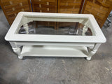 Cream Tone Coffee Table with Glass