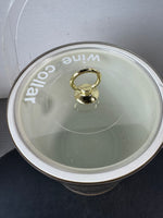Shelton Ware by Towle Retro Gold Lidded Ice Bucket with Wine Bottle Collar