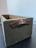 Give Thanks Primitive Style Wooden Planter or Storage Box with Leather Handles