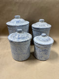 Blue Speckled Stoneware Canister Set - 4 Pieces