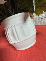 Pink & White Faux Floral Arrangment in White Ceramic Pot