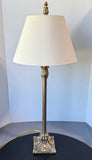 Metallic Resin Ornate Candlestick Buffet Lamp (WORKS)
