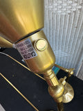 Pair of Brass Swing Arm Adjustable Plug In Wall Sconce Style Lamps (WORKS)
