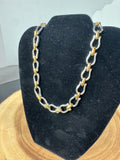 Gold & Silver Tone Horseshoe Link Statement Necklace