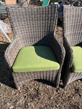 Rattan Patio Set: Table with 6 Chairs with Cushions