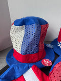 6-Piece Adult Patriotic Uncle Sam Hats with Sequin Bow