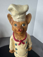 Resin Cat Chef Statue