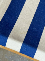 Folding Seat, blue/white fabric