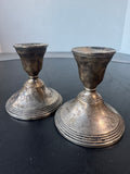Pair of Unbranded Sterling Silver Weighted Candlesticks