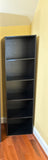 B-Black Particle Board Bookcase, card board backing