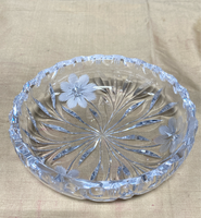 Cut Glass Floral Candy Dish