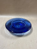 Fire And Light Recycled Blue Glass Candle Holder / Trinket Dish