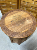 Indonesian Style Carved Round Side Table
