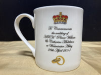 McLaggan Smith Mugs Prince William & Catherine Middleton Wedding Commemorative Wedding Mug