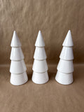 White Ceramic Trees - 3 Trees