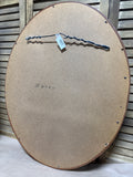 Oval Mirror with Embossed Flowers