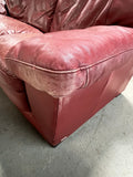 Natuzzi Leather Sofa, deep red tone