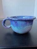 Large Blue & Purple Drip Glazed Pottery Coffee or Soup Mug