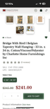 Charlotte Home Furnishings Bridge with Bird Belgian Tapestry Wall Hanging with Rod