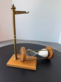 Brass & Wooden Vintage Suspended Hourglass with Stand