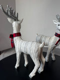 Pair of Glittery Faux Cable Knit Sweater Resin Deer