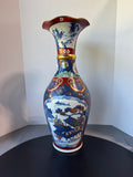 Japanese Imari Porcelain Trumpet Neck Floor Vase