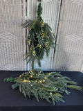 Pair of Lighted Faux Fir Swags